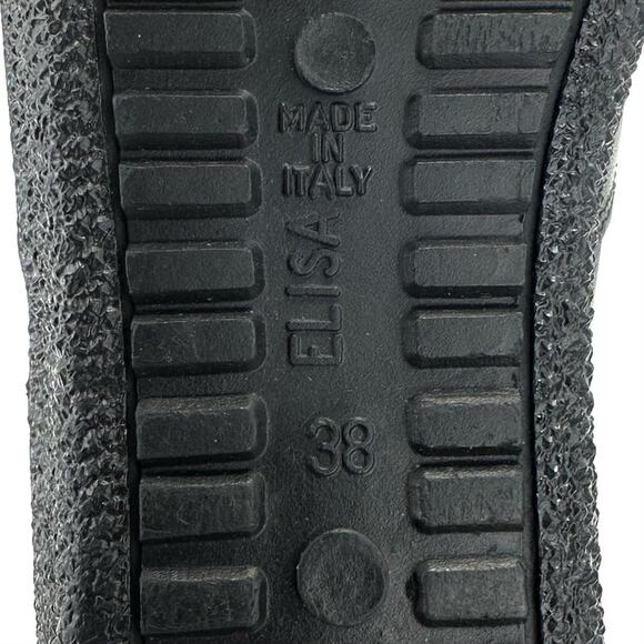 Dival Italy Elisa Black Winter Boot Sz 8 Leather Wool Lining Low Wedge Mid-Calf - Picture 9 of 15